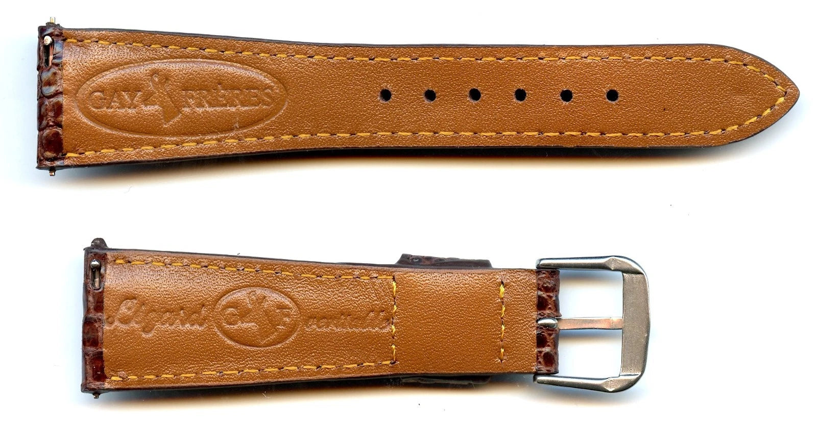 Elegant Gay Frères Genuine Lizard Strap Band, Leather Lined 16mm - 22mm