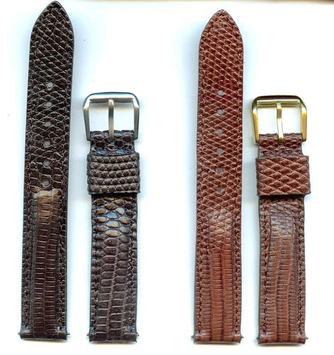 Elegant Gay Frères Genuine Lizard Strap Band, Leather Lined 16mm - 22mm