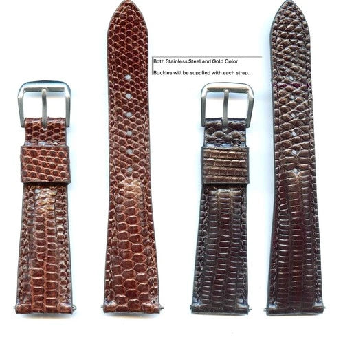 Elegant Gay Frères Genuine Lizard Strap Band, Leather Lined 16mm - 22mm